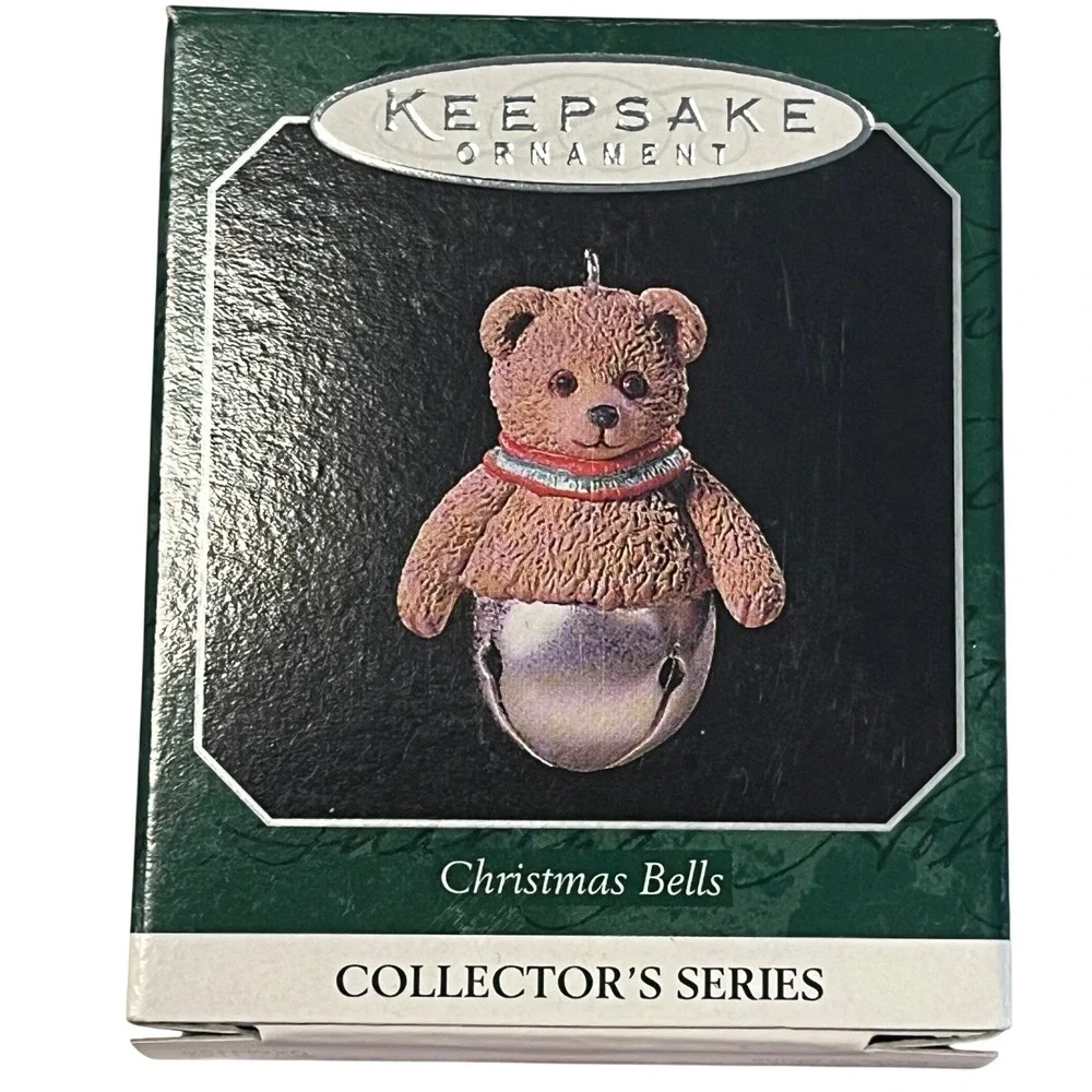 Hallmark Keepsake 1998 Christmas Bells Series 4‎ Miniature Bear Bell Ornament